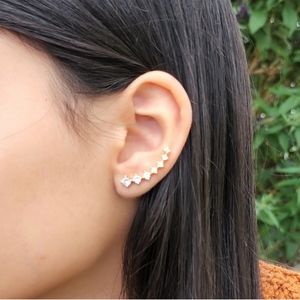 18k gold pkated climbing earrings, stunning earrings